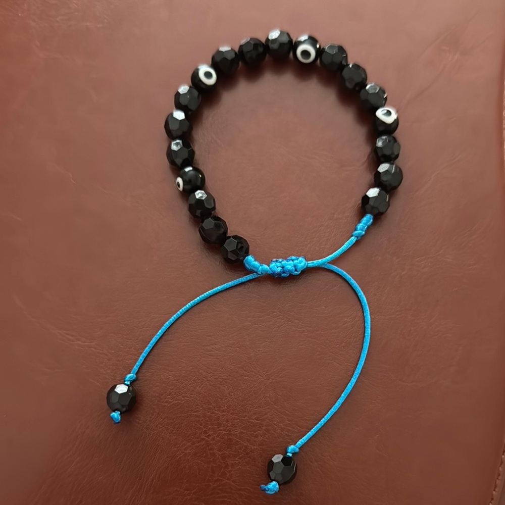 Stylish Black and Blue Beaded Bracelet